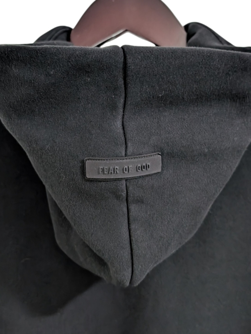 Fear of God Essentials 3D Silicon Logo Hoodie Black XS Boxy - Picture 3 of 5